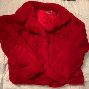 Red fur jacket size Medium